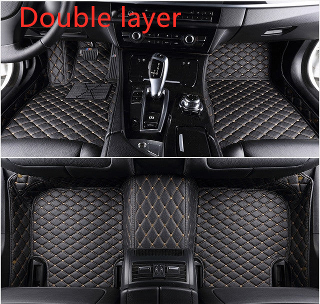 Fully Surrounded Car Leather Floor Mat Pad All Weather Protection - Rightseason