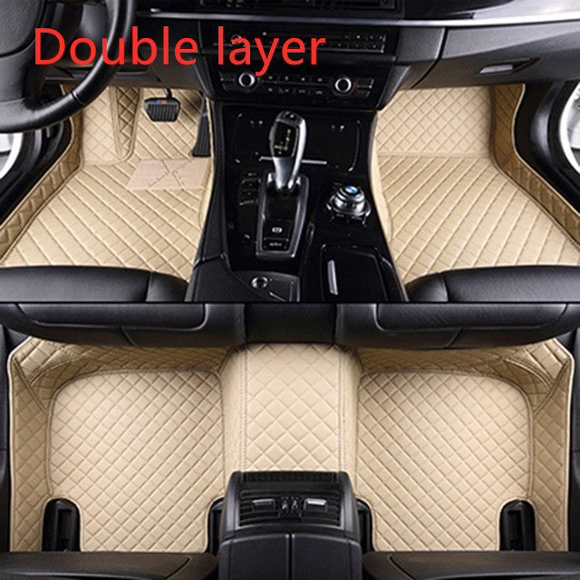 Fully Surrounded Car Leather Floor Mat Pad All Weather Protection - Rightseason