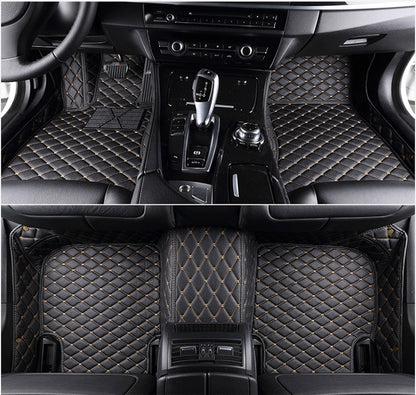 Fully Surrounded Car Leather Floor Mat Pad All Weather Protection - Rightseason