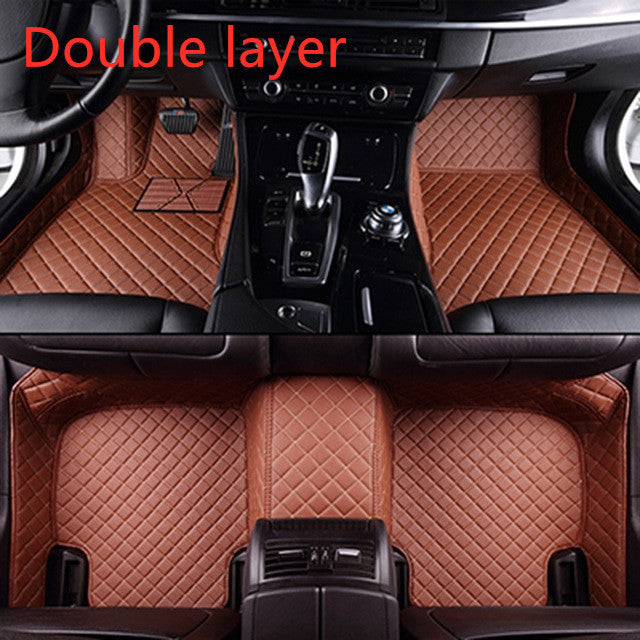 Fully Surrounded Car Leather Floor Mat Pad All Weather Protection - Rightseason