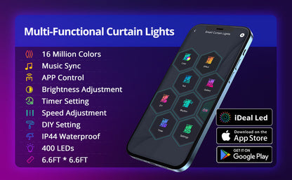 VividFlow Smart LED Curtain Sync Lights