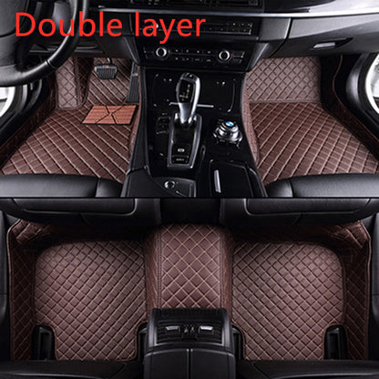 Fully Surrounded Car Leather Floor Mat Pad All Weather Protection - Rightseason