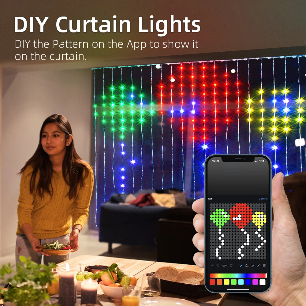 VividFlow Smart LED Curtain Sync Lights