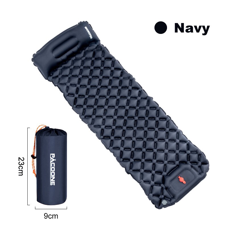 Outdoor Camping Inflatable Mattress Sleeping Pad With Pillows Ultralight Air Mat Built In Inflator Pump Hiking - Rightseason